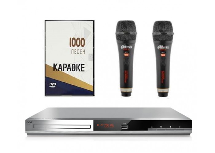 Комплект Караоке BBK base два микрофона с оценкой исполнения + 1000 песен