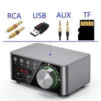  Стильный стерео усилитель с Bluetooth 5,0 ,50WX2